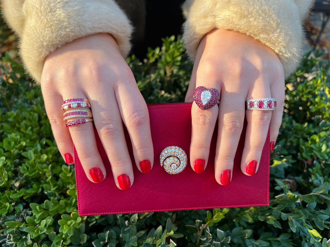 Rare Red Satin Clutch by Renaud Pellegrino for Harry Winston Diamond 18K Yellow Gold