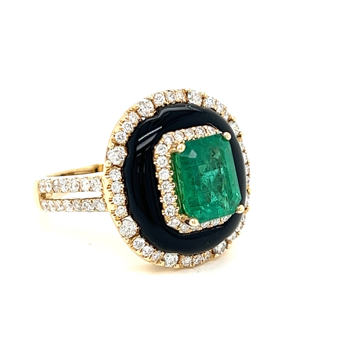 Emerald and Onyx Ring
