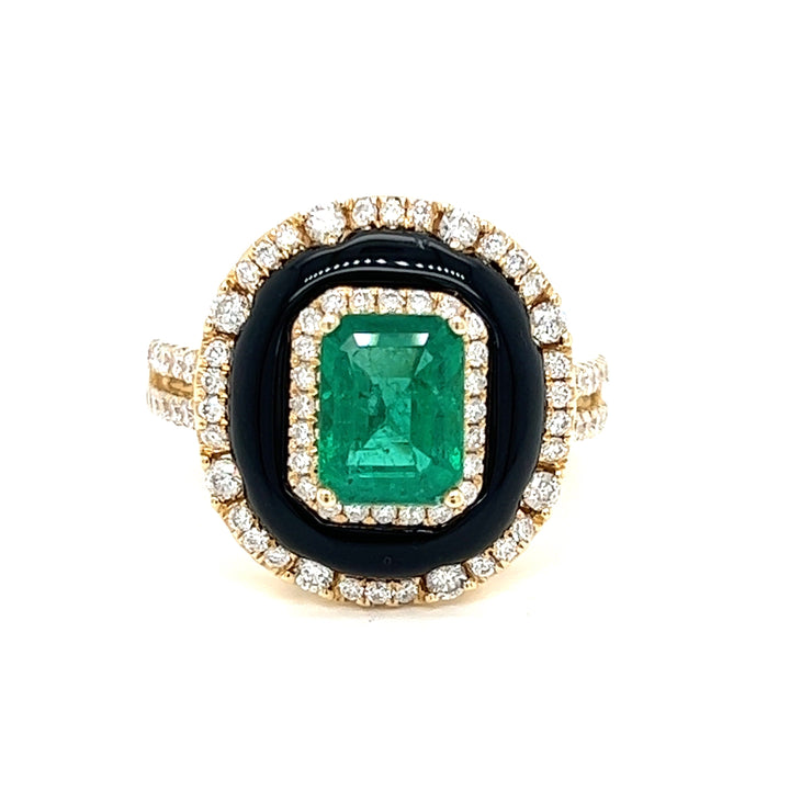 Emerald and Onyx Ring