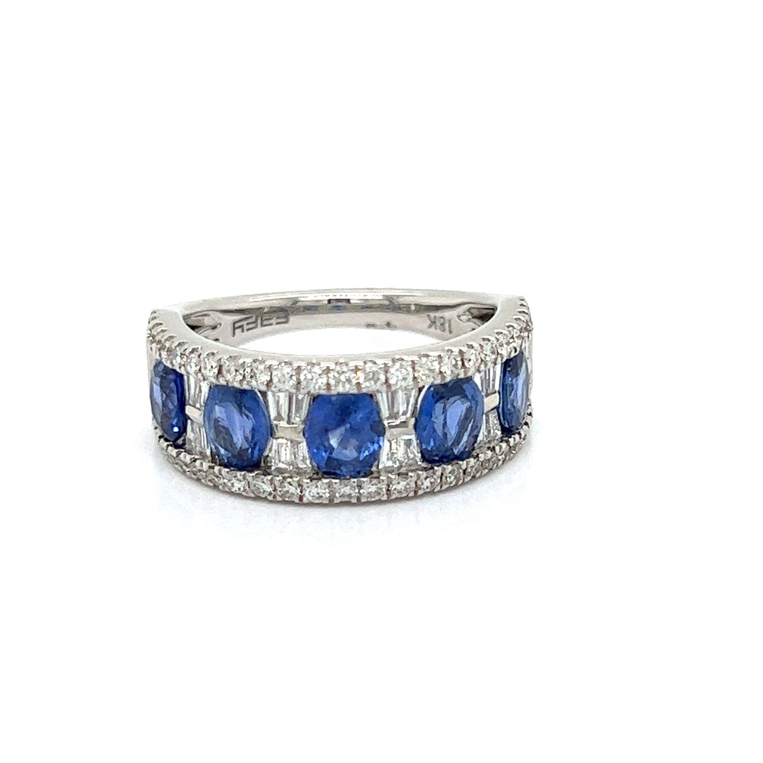 Diamond and Ceylon Sapphire Ring