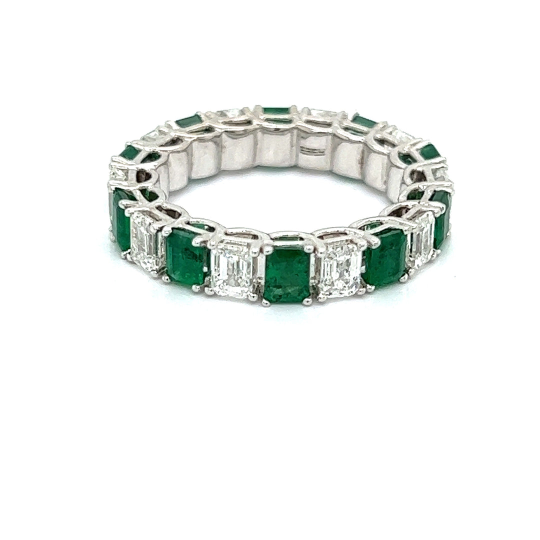 Emerald and Diamond Eternity Band/Ring