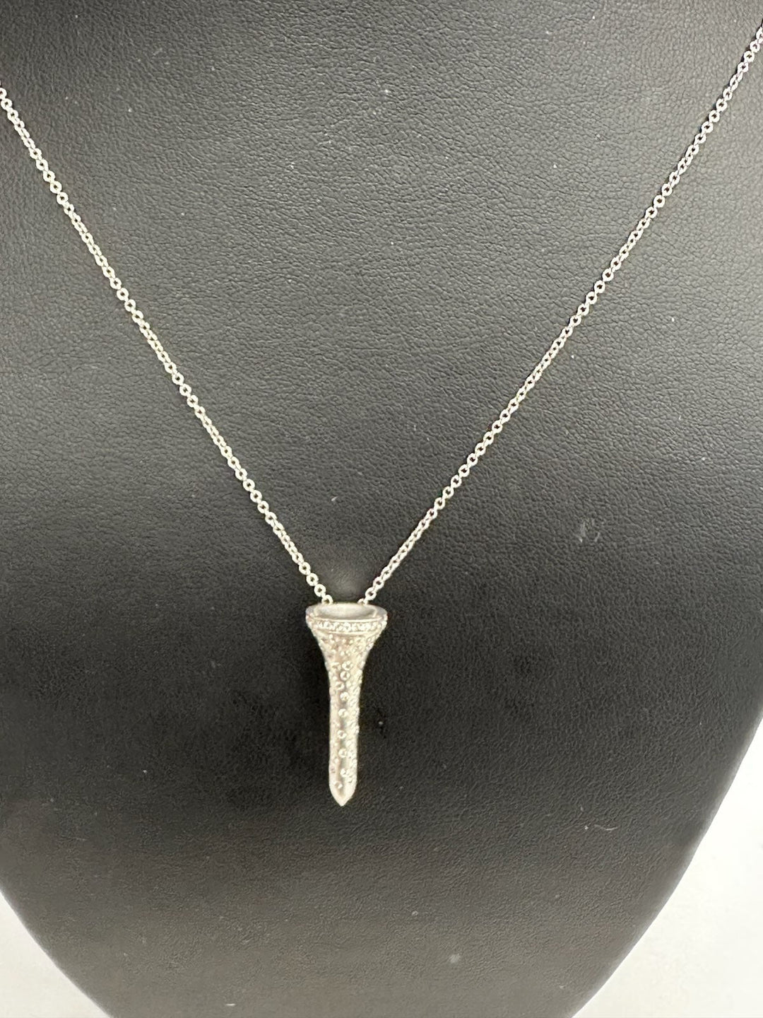 The Champion .28 cttw "Mini" Diamond Golf Tee 14K White Gold Brooch/Pendant (Limited Edition) 15444 Length 1"