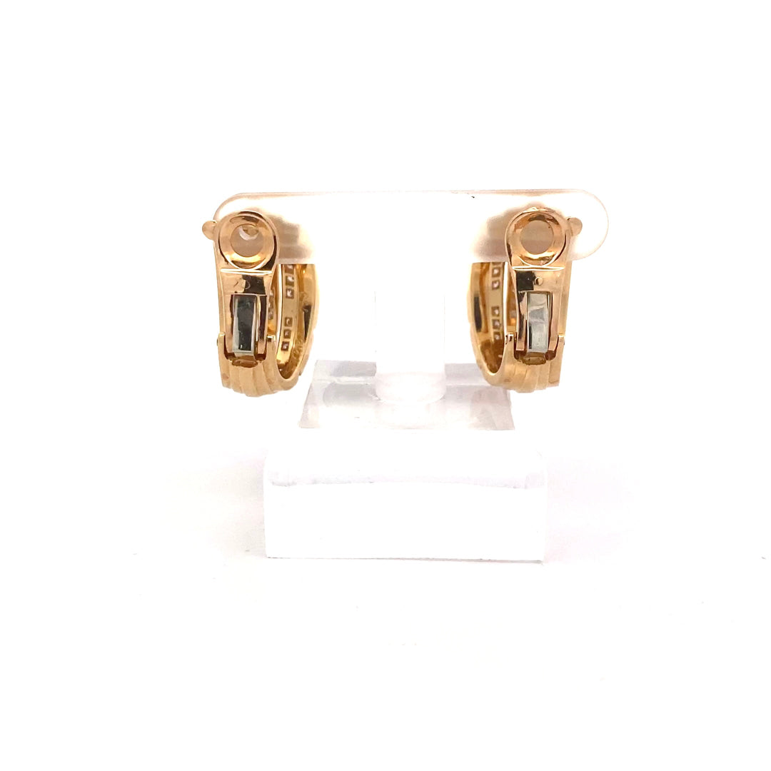 Estate Cartier Paris Maillon de Panthere 3.00 cttw Diamond 18K Yellow Gold Earrings 14231