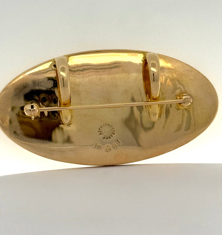 Estate Designer Asch Grossbardt Diamond, Semi Precious Gemstone 14Kt Yellow Gold Pendant/Brooch