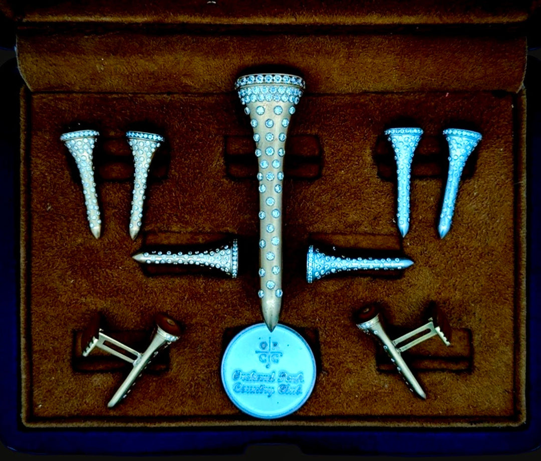 The Champion .58 cttw Diamond Yellow Gold Golf Tee Cuff Links 15447