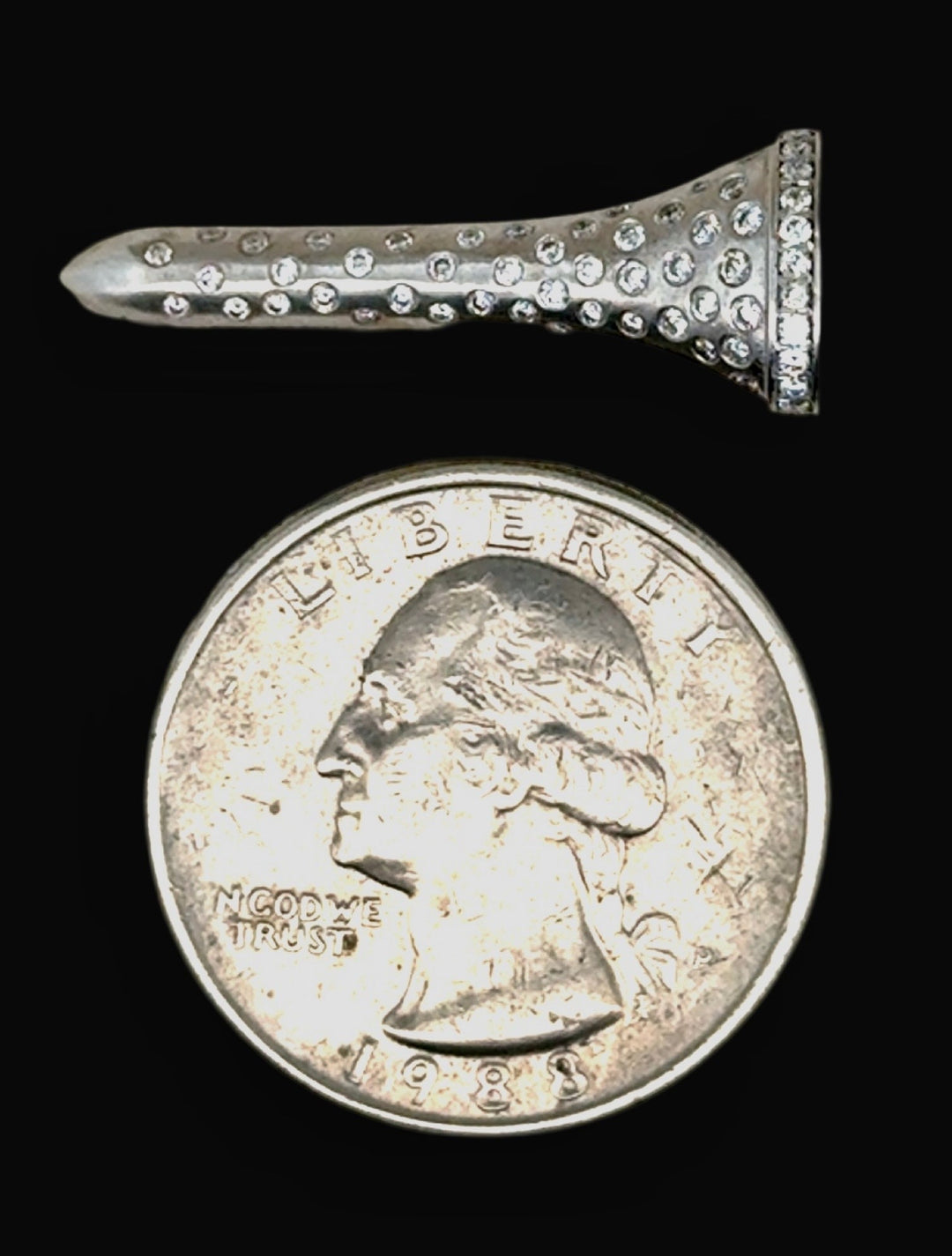 The Champion .28 cttw "Mini" Diamond Golf Tee 14K White Gold Brooch/Pendant (Limited Edition) 15444 Length 1"