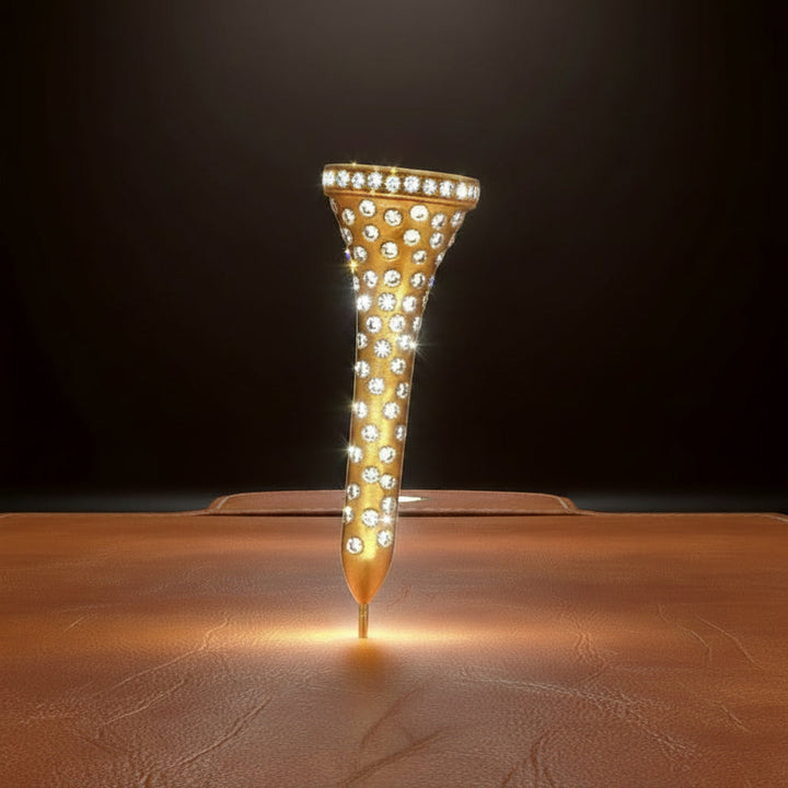The Champion .28 cttw "Mini" Diamond Golf Tee 14K Yellow Gold Brooch/Pendant (Limited Edition) 15345 Length 1"