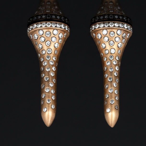 The Champion .58 cttw Diamond Yellow Gold Golf Tee Earrings 15446