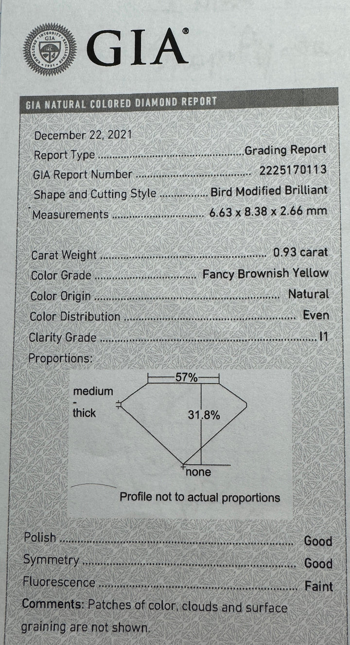 "The Mickey Cut" .93ct Loose Natural Diamond