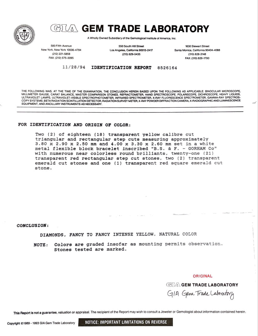 London Estate Art Deco Gem Ruby Diamond Platinum Bracelet Black Star Frost 14336