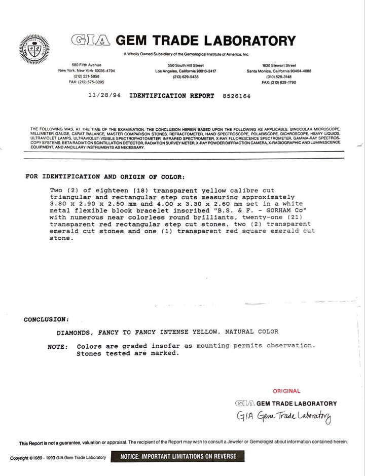 London Estate Art Deco Gem Ruby Diamond Platinum Bracelet Black Star Frost 14336