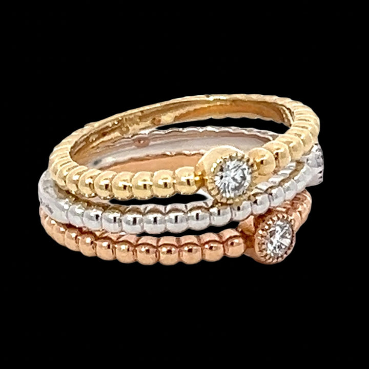 Set of Three Bezel Stack Ring