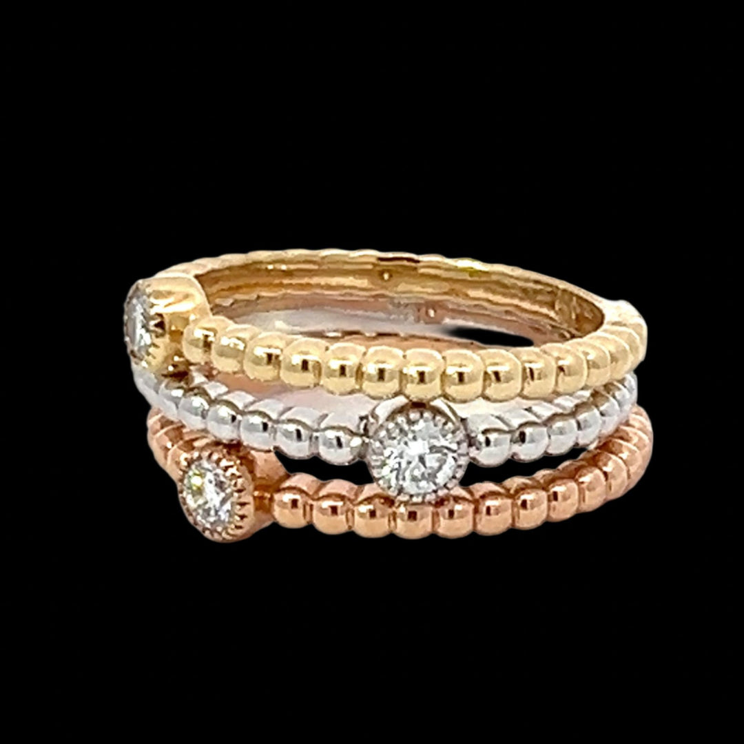 Set of Three Bezel Stack Ring