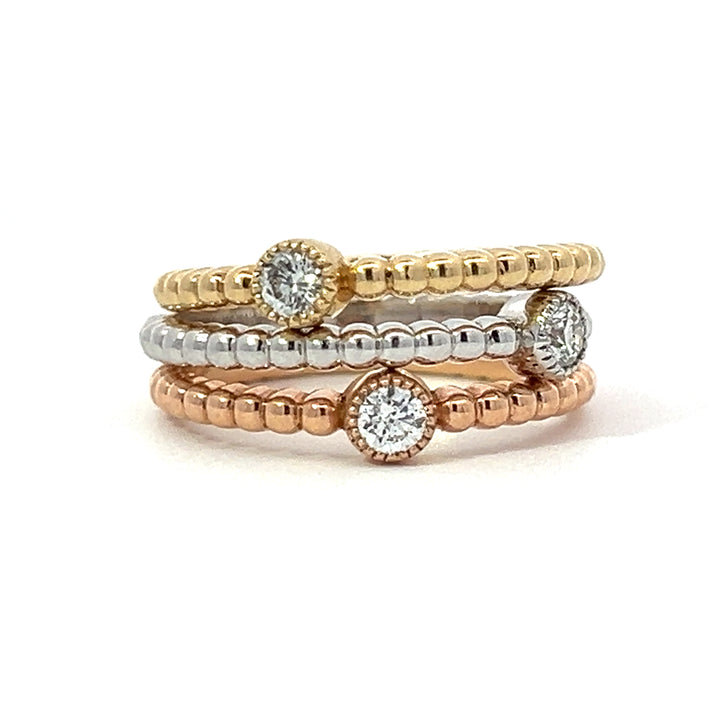 Set of Three Bezel Stack Ring