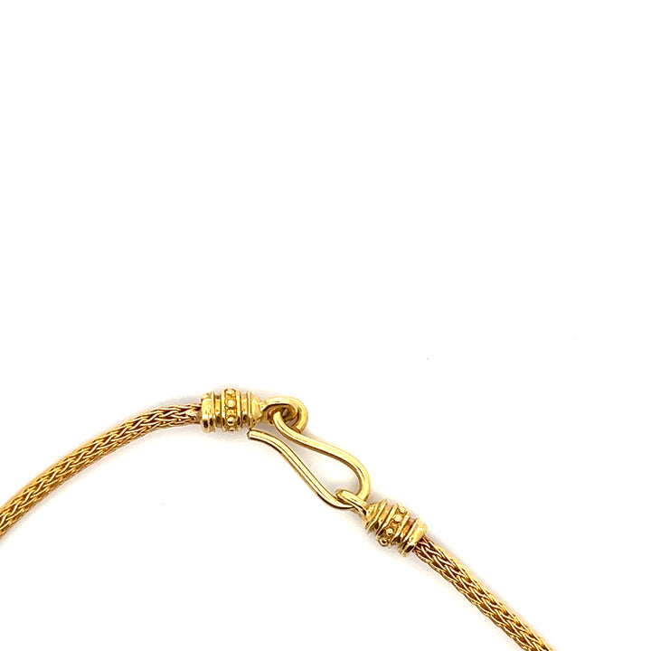 Greek Goddess 18k Yellow Gold and Diamond Greek Swirl Necklace