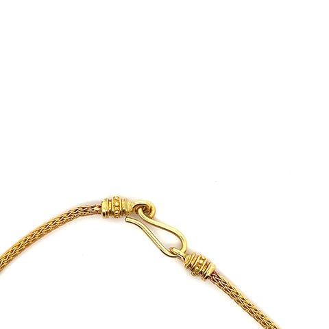 Greek Goddess 18k Yellow Gold and Diamond Greek Swirl Necklace