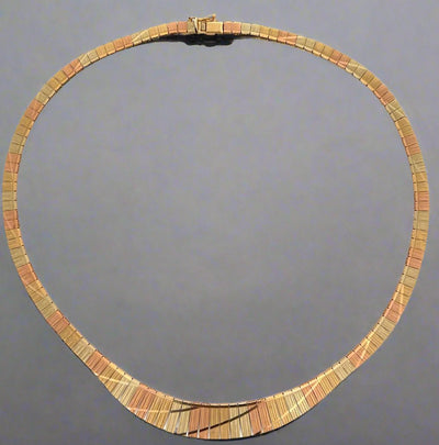 Italian 14K Tri Color Gold Necklace