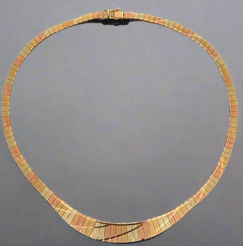 Italian 14K Tri Color Gold Necklace