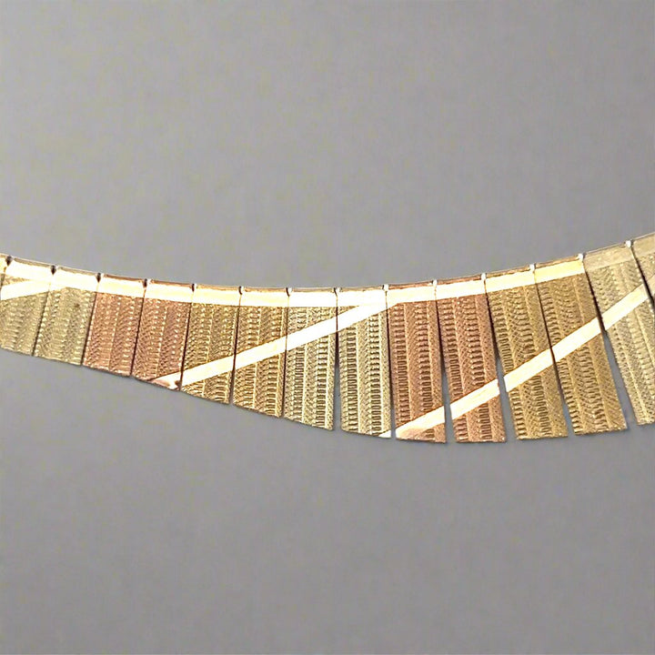Retro Italian 14K Tri-Color Gold Vintage Necklace