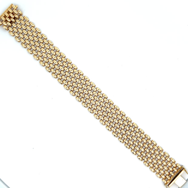 Vintage Italian 14K Yellow Gold Wide  Bracelet