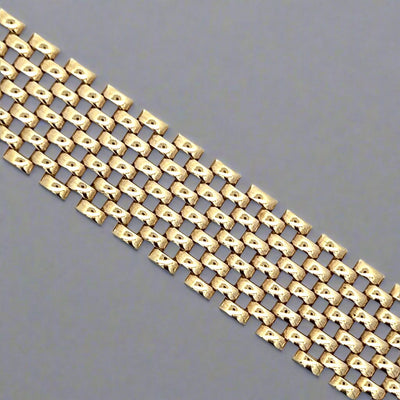Vintage Italian 14K Yellow Gold Wide  Bracelet