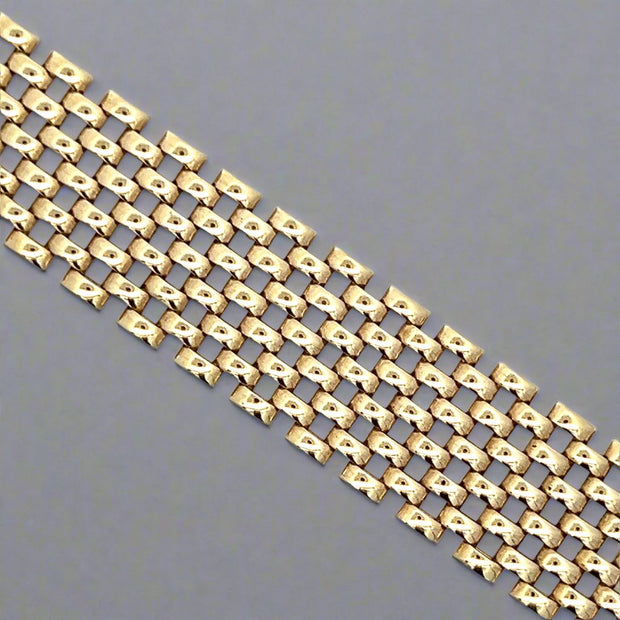 Vintage Italian 14K Yellow Gold Wide  Bracelet