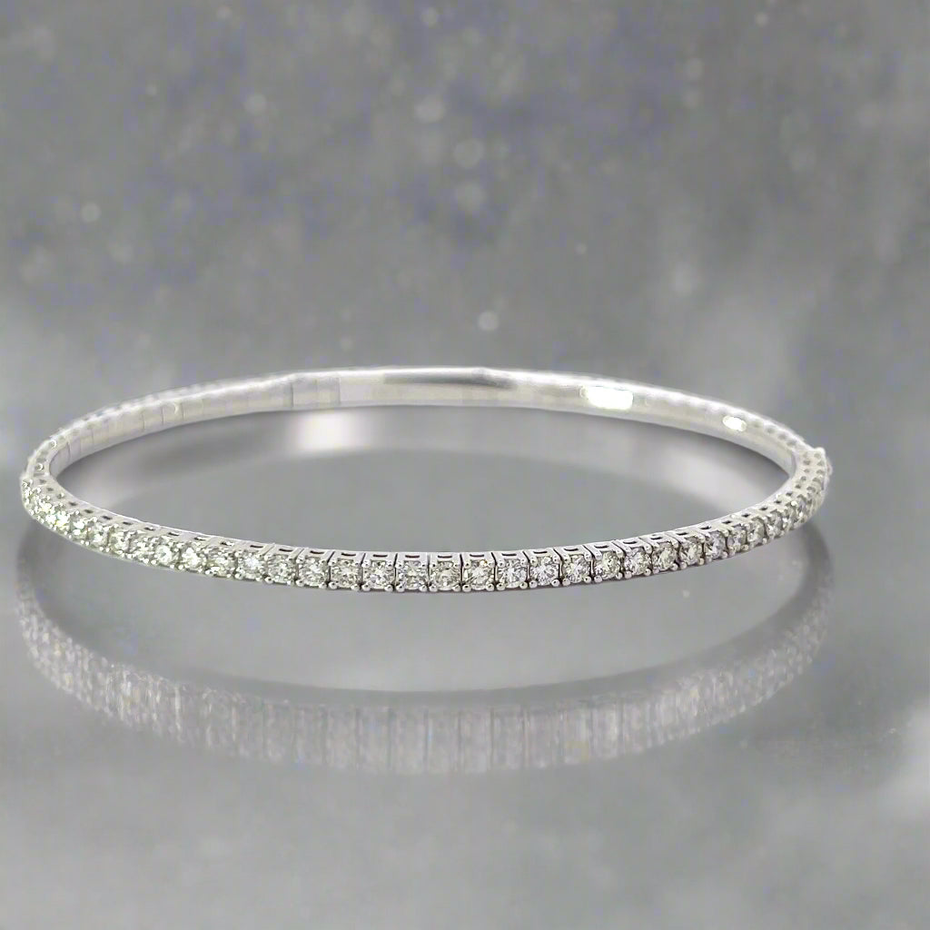 Diamond and White Gold Flexible Bangle