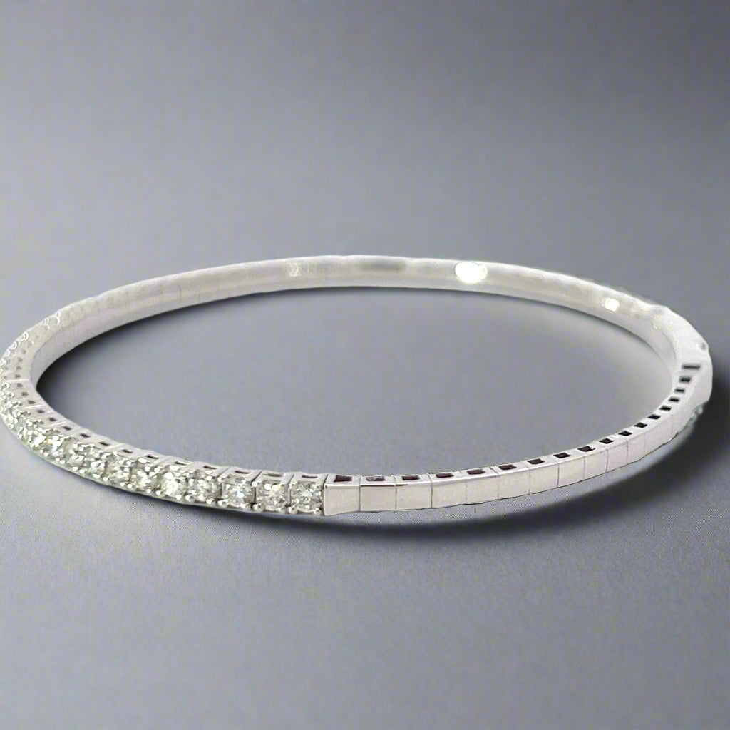 Diamond and White Gold Flexible Bangle