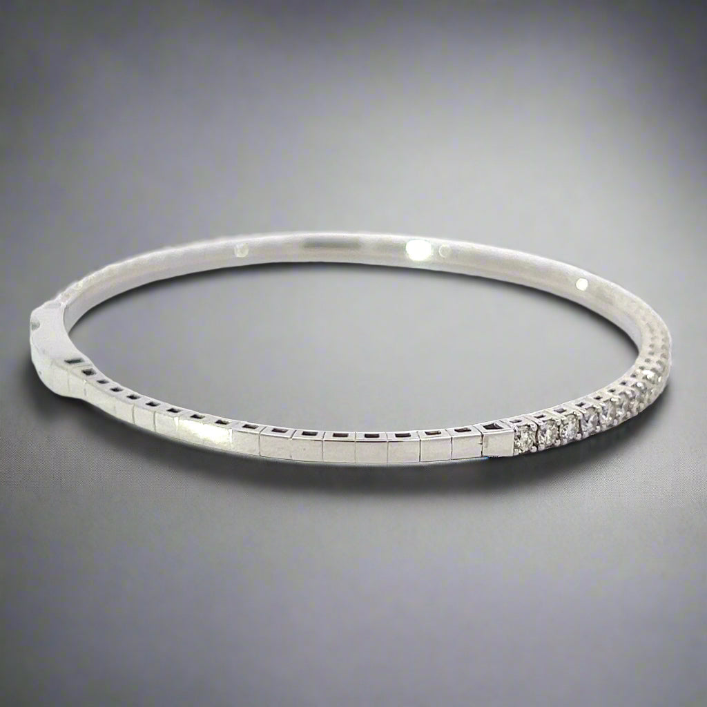 Diamond and White Gold Flexible Bangle