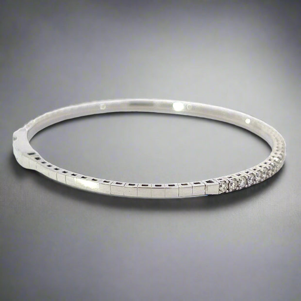 Diamond and White Gold Flexible Bangle