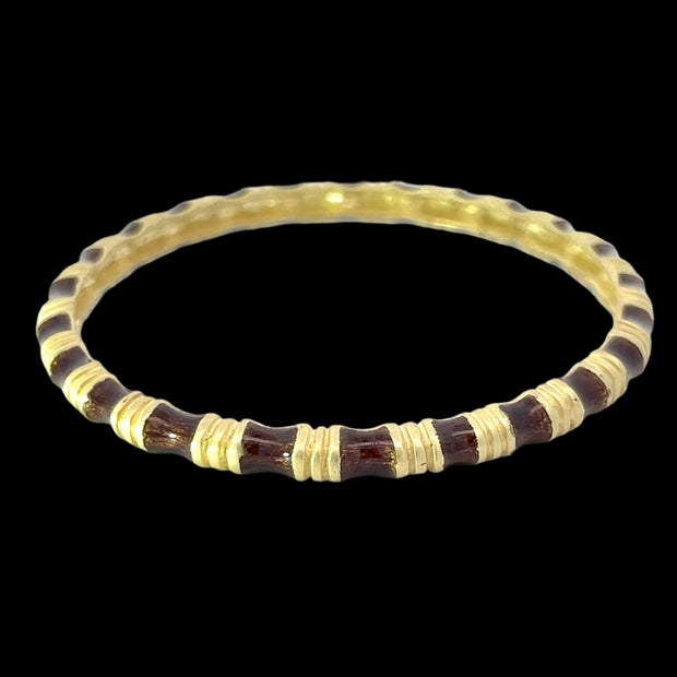 Vintage Tiffany & Co. 18K Yellow Gold and Brown Enamel Bracelet