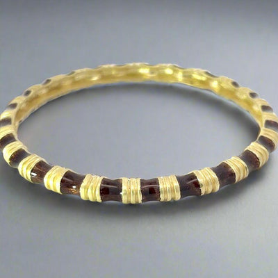 Vintage Tiffany & Co. 18K Yellow Gold and Brown Enamel Bracelet