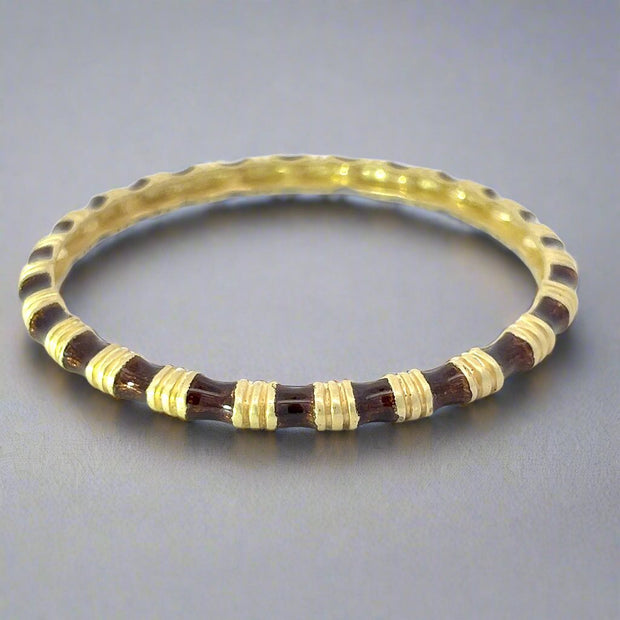 Vintage Tiffany & Co. 18K Yellow Gold and Brown Enamel Bracelet