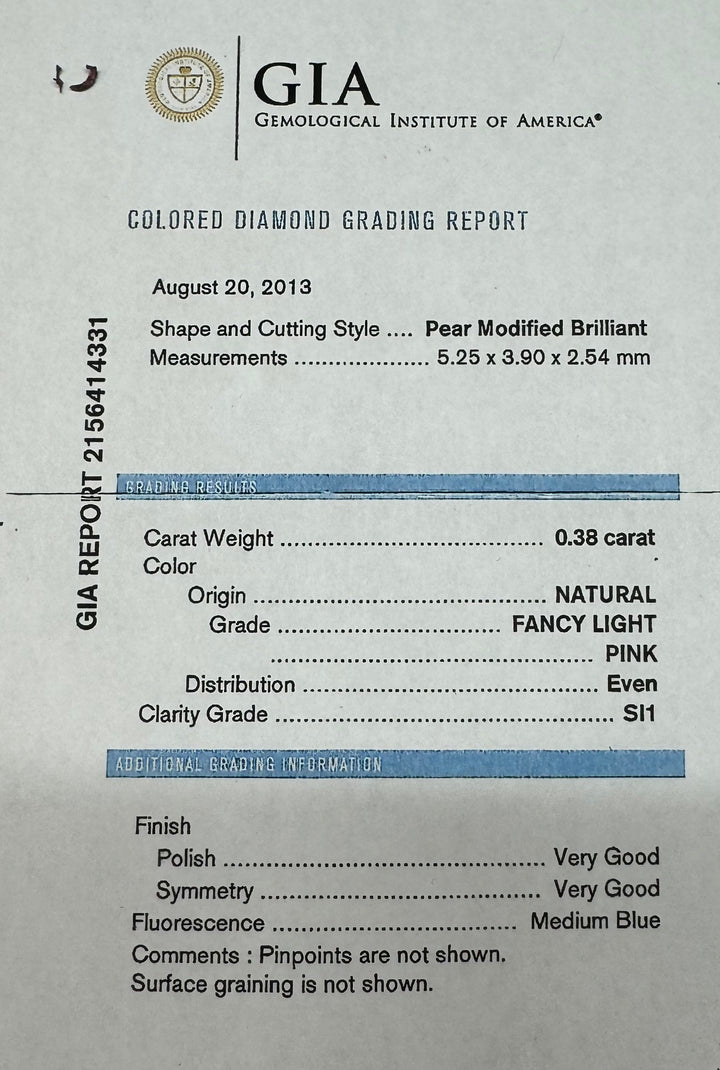 Contemporary Designer Gregg Ruth Natural Fancy Light Pink (GIA) Diamond 18Kt White & Rose Gold Ring
