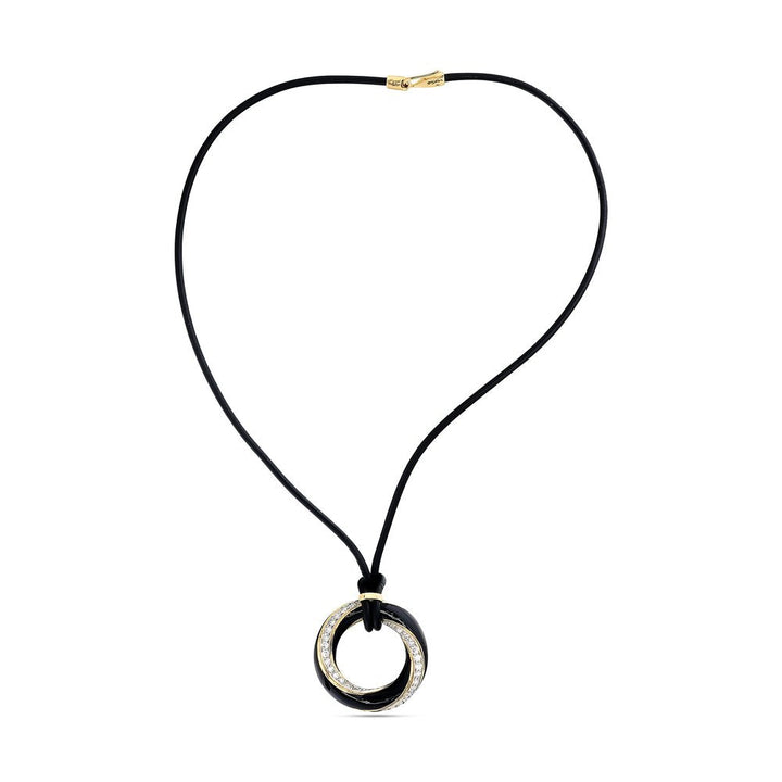 David Webb Diamond and Enamel 18K Yellow Gold and Platinum Necklace