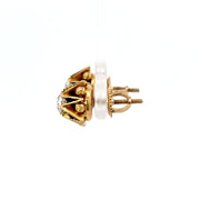 Antique .80 ctw Old Mine Cut Diamonds in 14K Yellow Gold and Enamel Star Stud Earrings