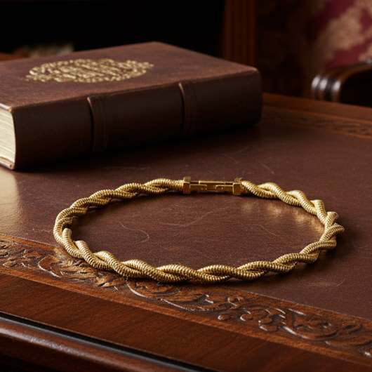 Estate Braided Tubogas 14K Yellow Gold Necklace