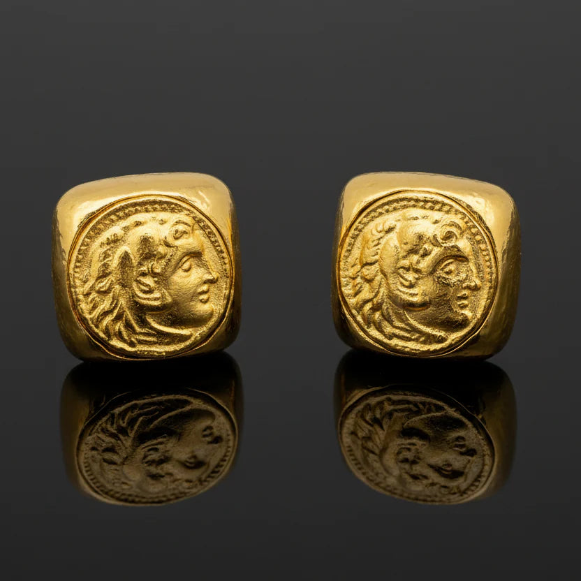 Estate David Webb Roman/Ancient 18K Yellow Coin Cuff Links