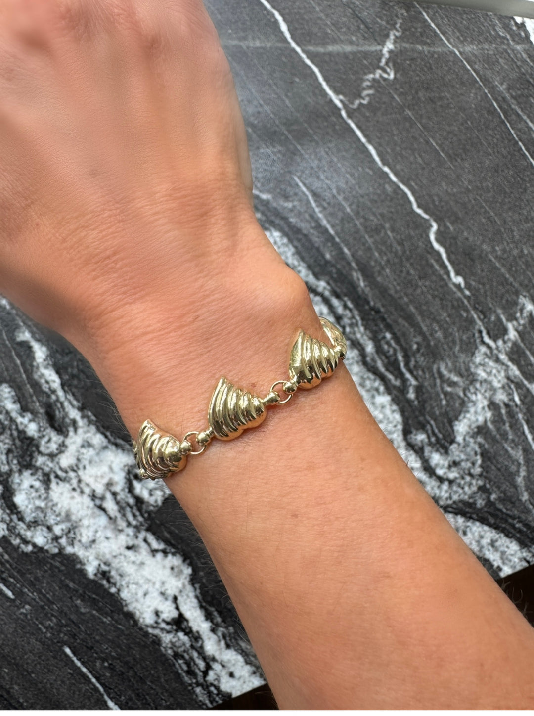 Puffed Heart 14K Yellow Gold Bracelet