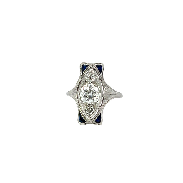 Tiffany & Company Art Deco Diamond and Platinum Ring