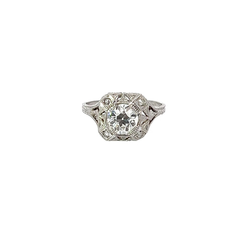 Art Deco 1.00 ct. Diamond and Platinum Ring
