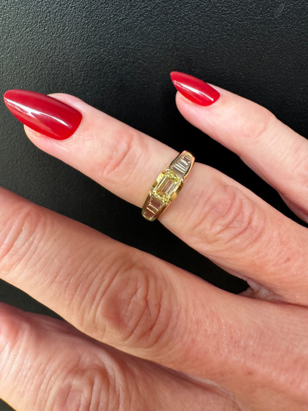 Designer Natural Fancy Yellow & White Diamond 18K Yellow Gold RingR