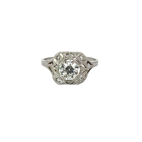 Art Deco 1.00 ct. Diamond and Platinum Ring