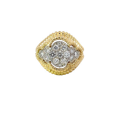 18K Yellow Gold and Diamond Statement Ring