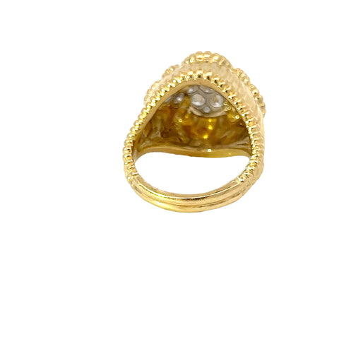 18K Yellow Gold and Diamond Statement Ring