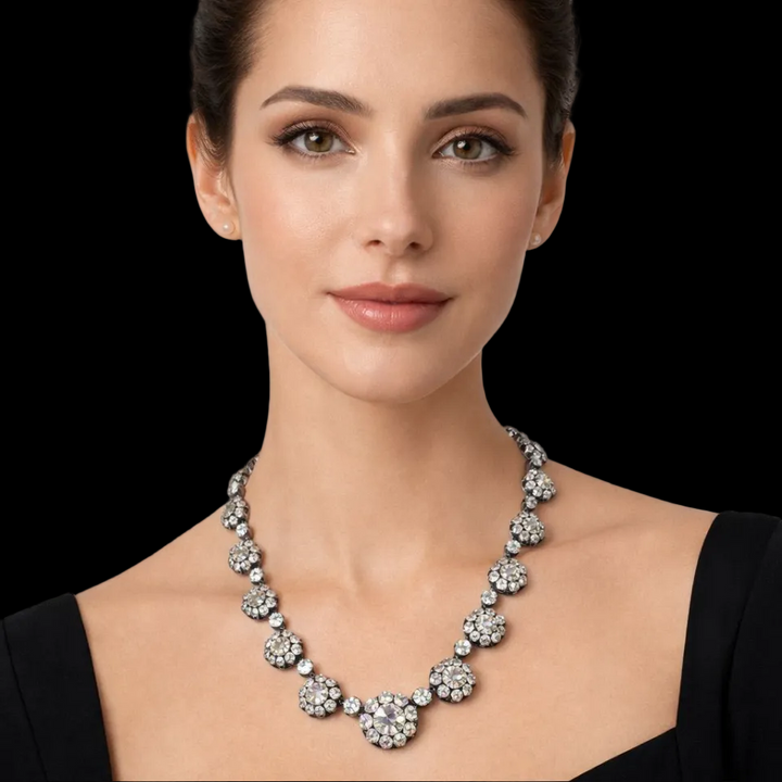 Vintage 58.75cttw Diamond Platinum and 18Kt White Gold Necklace