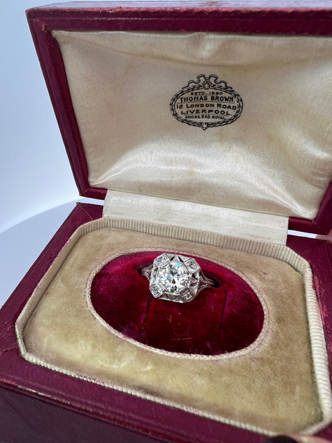 Art Deco 1.00 ct. Diamond and Platinum Ring
