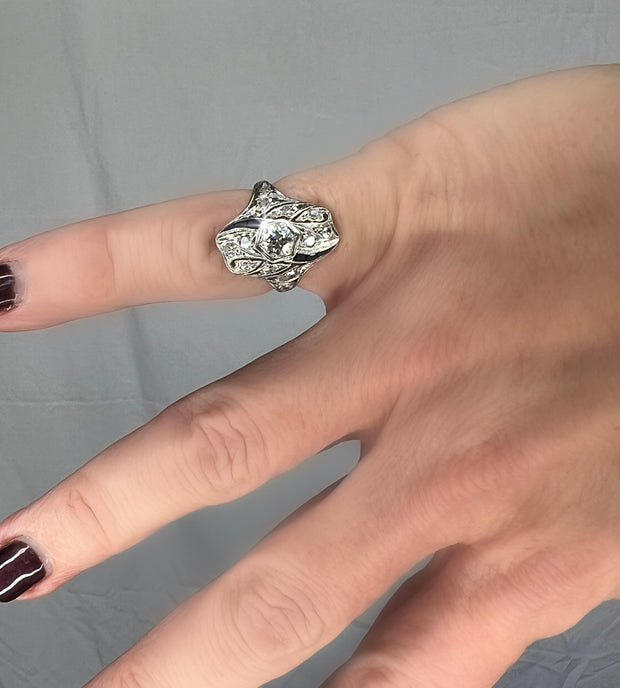 Art Deco Diamond and Platinum Ring