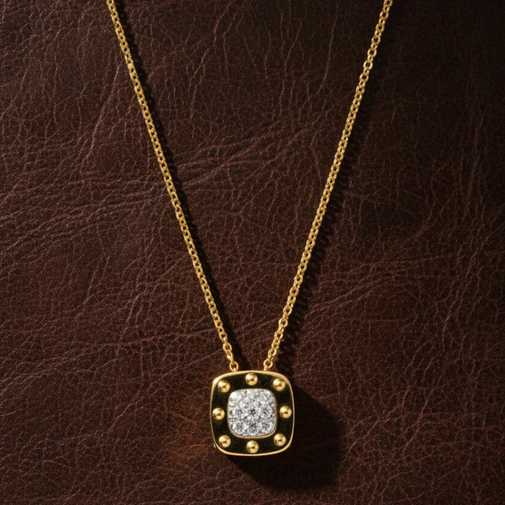 Designer Roberto Coin "Pois Moi" Diamond 18K White and Yellow Necklace