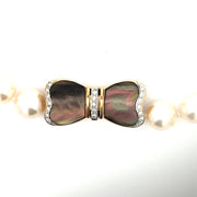 South Sea Cultured Pearl and Diamond Bow Necklace